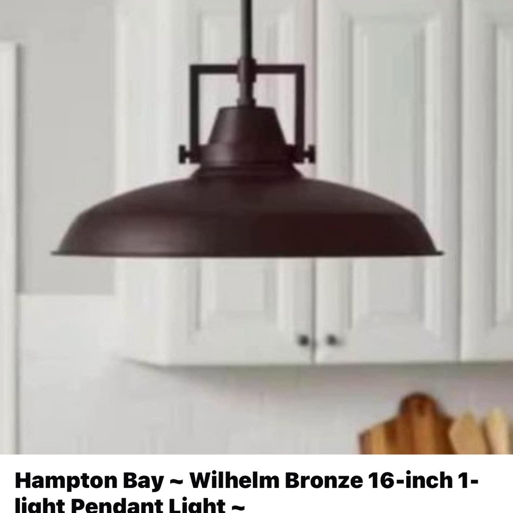Hampton Bay Bronze Pendant Light